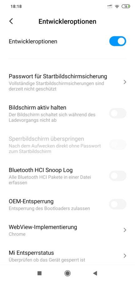 MIUI Entwickleroptionen freischalten 2