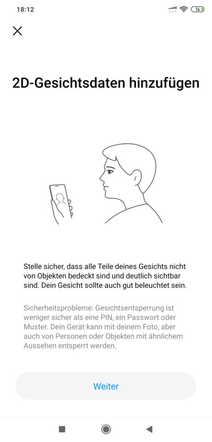 MIUI Face Unlock Gesichtsentsperrung einrichten 1