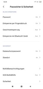 MIUI Fingerabdruck einrichten 1