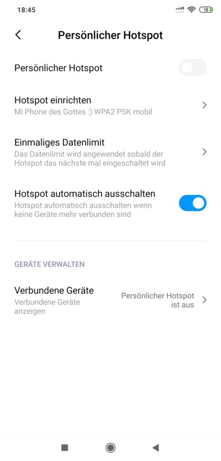 MIUI Hotspot einrichten 1