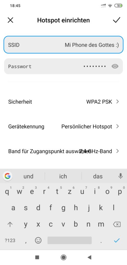 MIUI Hotspot einrichten 2