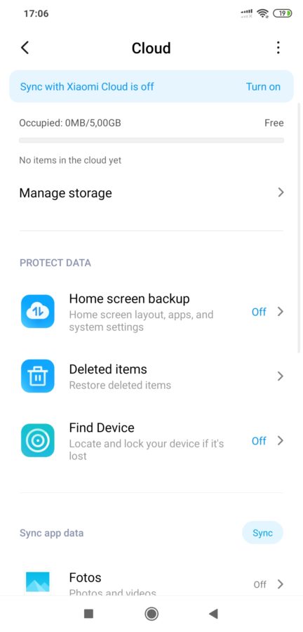 MIUI Xiaomi Cloud Backup 3