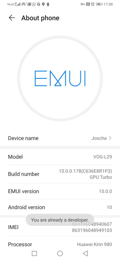 EMUI Entwicklereinstellungen aktivieren 2