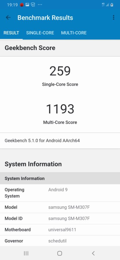 Samsung m30s 11 191949 Geekbench 5