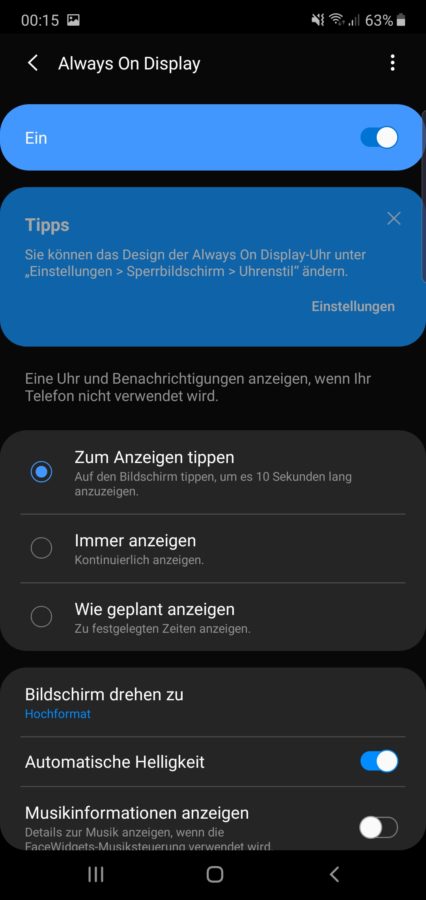 Samsung Note 10 Plus Testbericht SCreenshot AOD