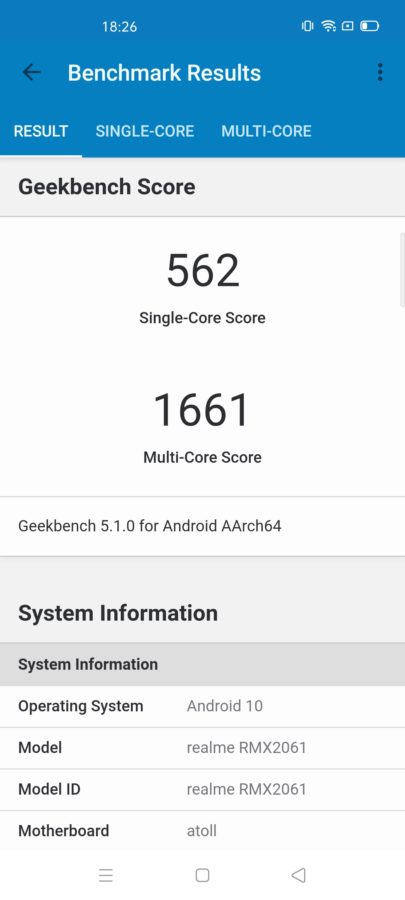 Realme 6 Pro geekbench