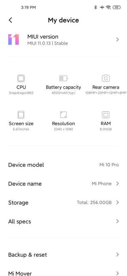 Xiaomi Mi 10 Pro MIUI 11 Android 10 4