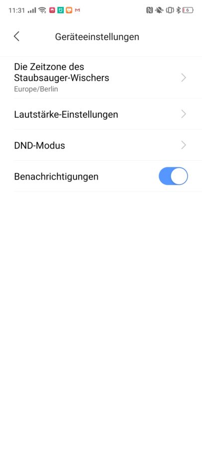 Xiaomi Mi Robot Vacuum 1C Einstellungen 3