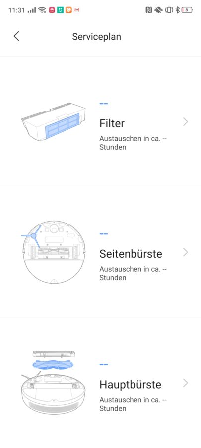 Xiaomi Mi Robot Vacuum 1C Einstellungen 4