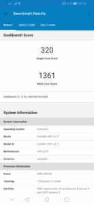 Honor 20 Lite Geekbench