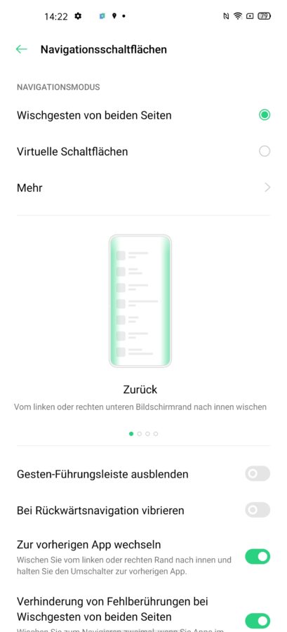 Oppo Finx x2 pro wischgesten
