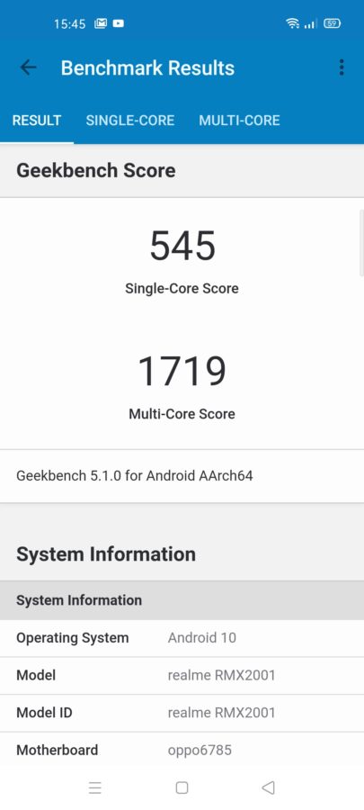 Realme 6 geekbench