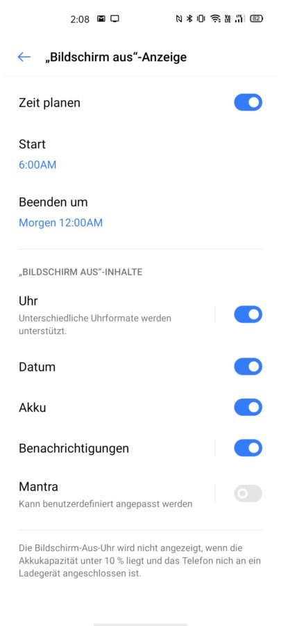 Displayeinstellungen Realme X50 Pro 1