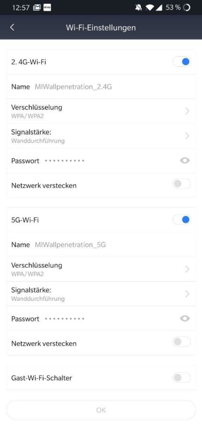 Xiaomi AC2100 Router Testbericht Menü 3