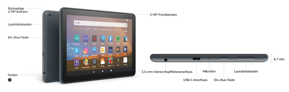 Amazon Fire HD8 Tablet specs