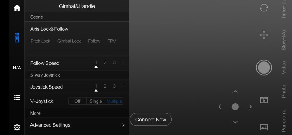Fimi Palm App Gimbal Modes