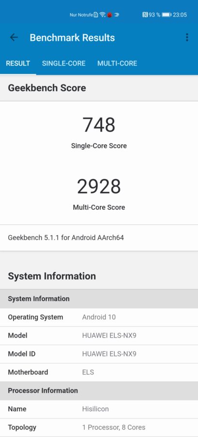 Huawei p40 pro 0516 230531 com.primatelabs.geekbench5