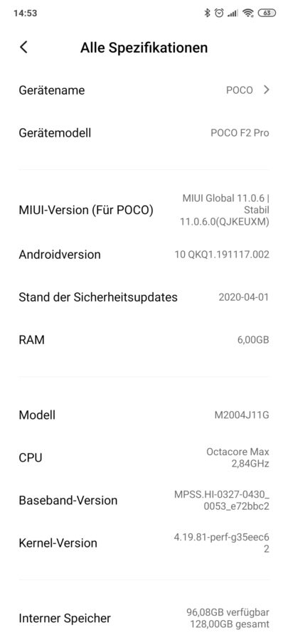 MIUI for POCO F2 Pro System 3