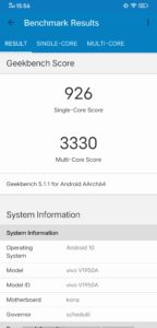 vivo nex3s geekbench