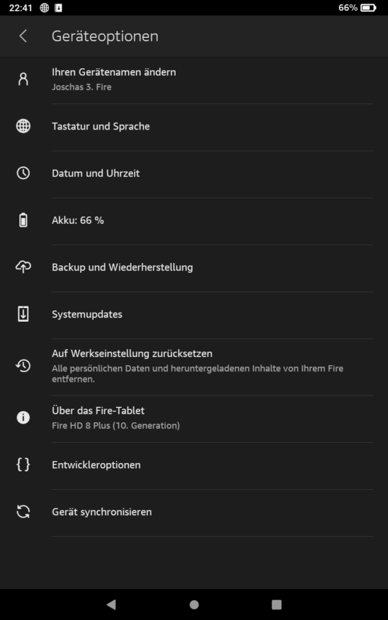 Amazon Fire HD 8 Entwickleroptionen usb debugging3