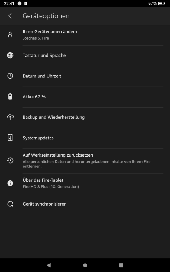 Amazon Fire HD 8 Entwickleroptionen usb debugging5