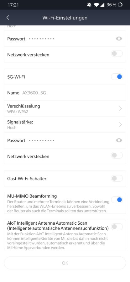 Xiaomi AX3600 Testbericht App 2