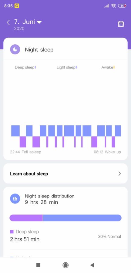 Redmi Band App Schlaf
