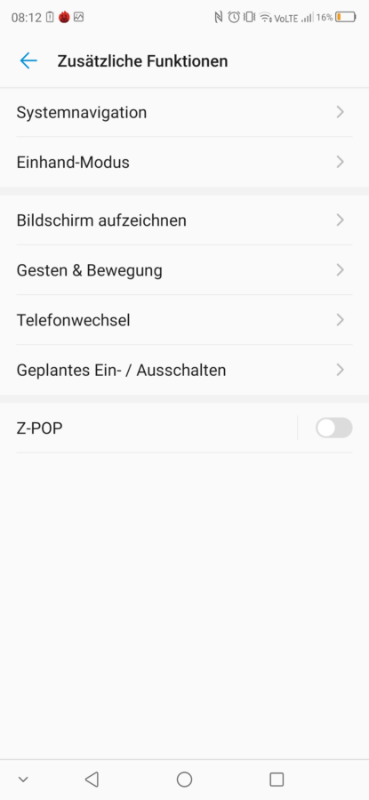 Systemeinstellungen Funktionen MiFavor UI 1