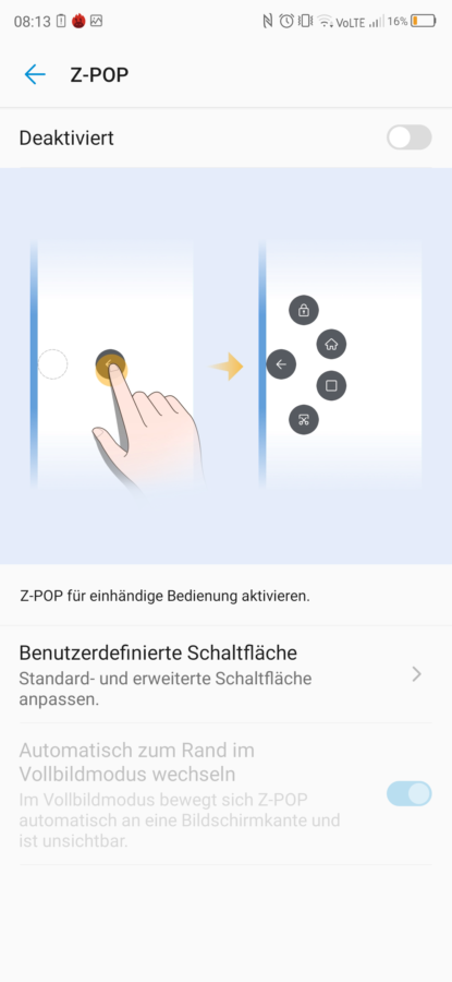 Systemeinstellungen Funktionen MiFavor UI 9