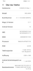 Honor X10 Max Testbericht Screenshot System 4