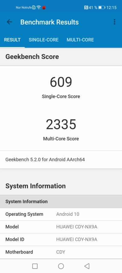 Huawei p40lite 5g geekbench5