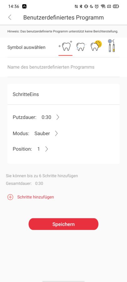 Oclean X Pro App EInstellungen 13