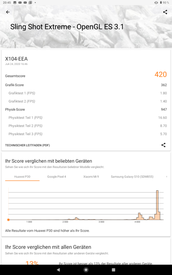 Toscido Tablet 3dmark