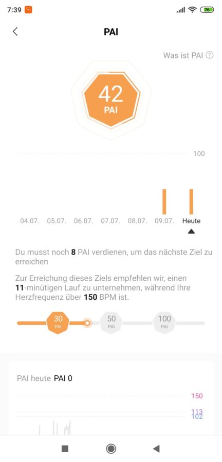 Mi Fit PAI