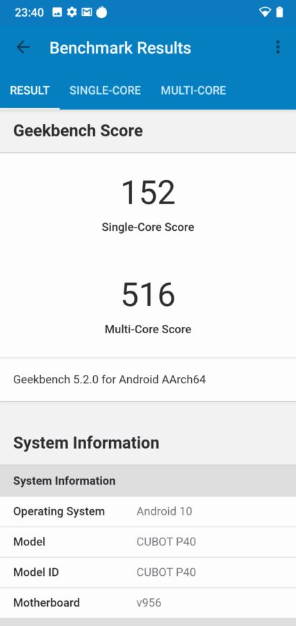 Cubot P40 Benchmark Screenshot 3