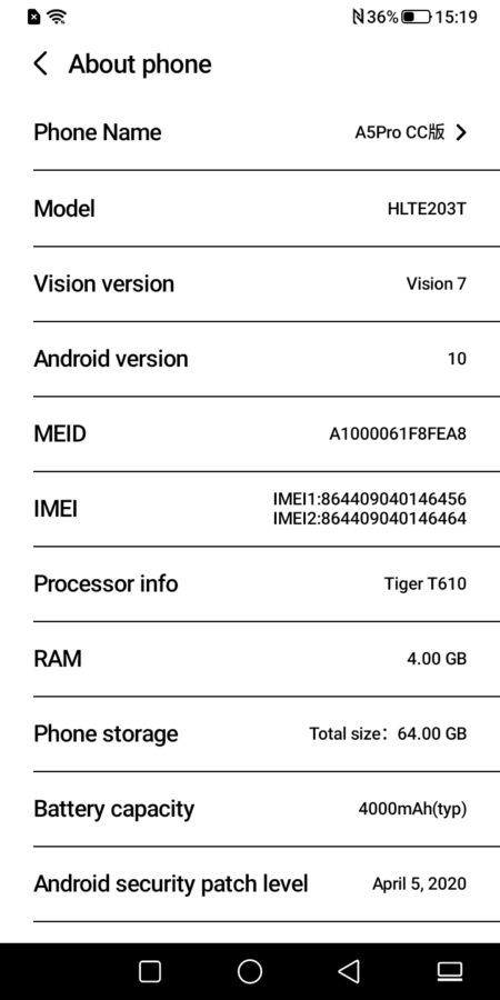 Hisense a5 pro cc 0829 151915236 Settings