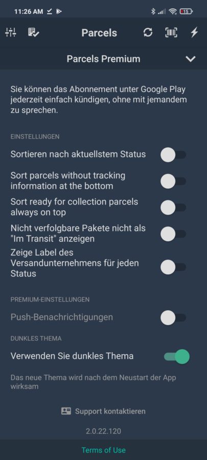 Parcels App Test 4