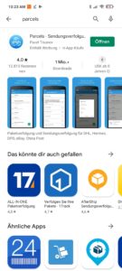 Parcels App im Playstore herunterladen