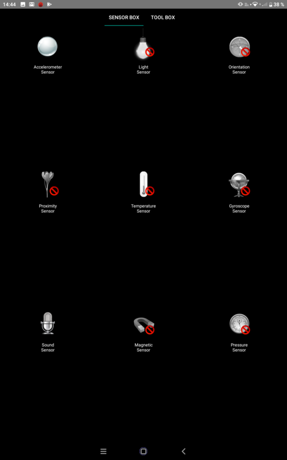 Blackview Tab 8 sensors