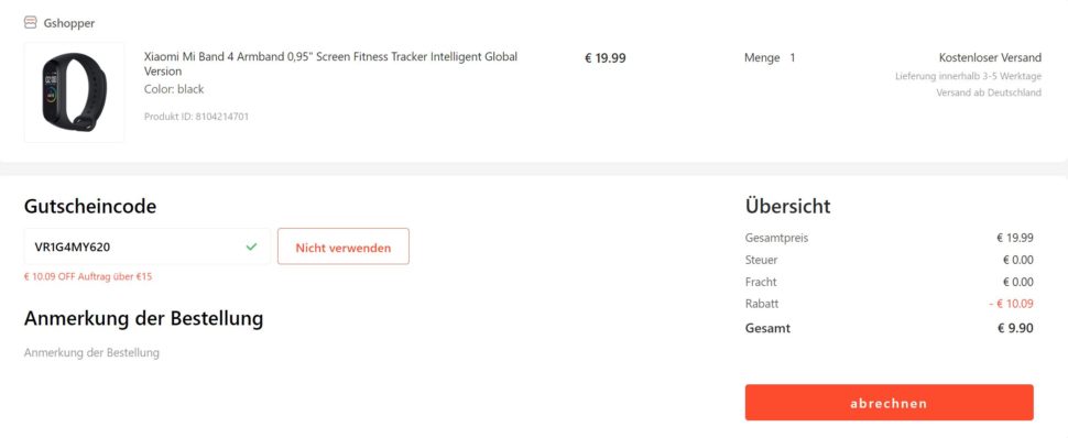 Gshopper Mi Band 4 Angebot 1