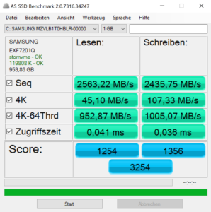 Huawei MateBook X Pro 2020 Test SSD Speed