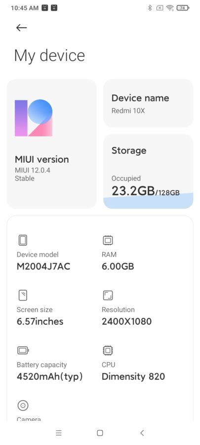 Redmi 10x 5G MIUI12 6