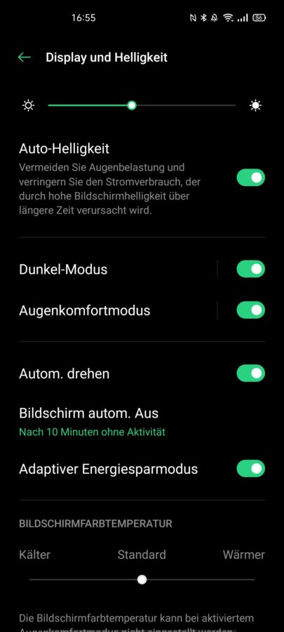 OPPO Reno 4z 5G Display Einstellungen 1