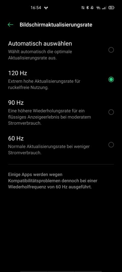 OPPO Reno 4z 5G Display Einstellungen 2