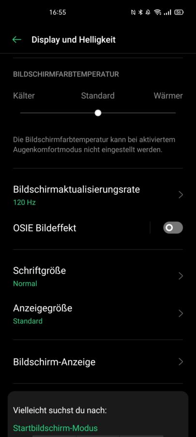 OPPO Reno 4z 5G Display Einstellungen 5