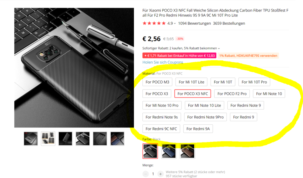 Hüllen kaufen bei Aliexpress