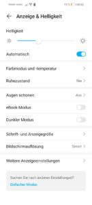 Honor 10X Lite Screenshot Displayeinstellungen 1