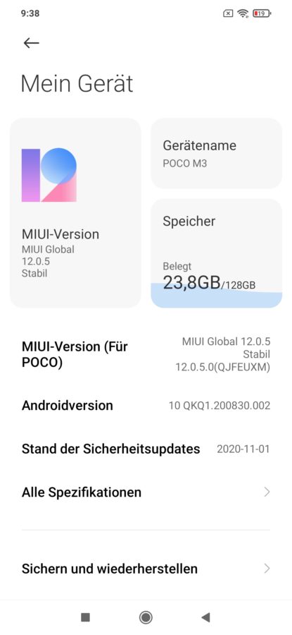 Poco M3 Test System MIUI 3