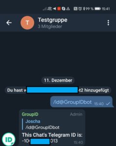 gruppe id telegram