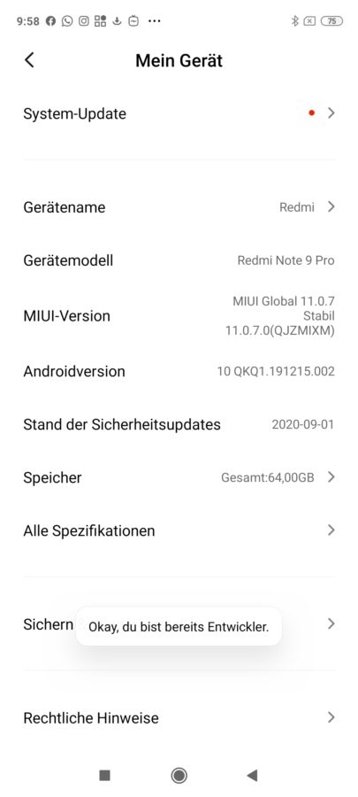 MIUI 12 Entwickleroptionen aktivieren 1